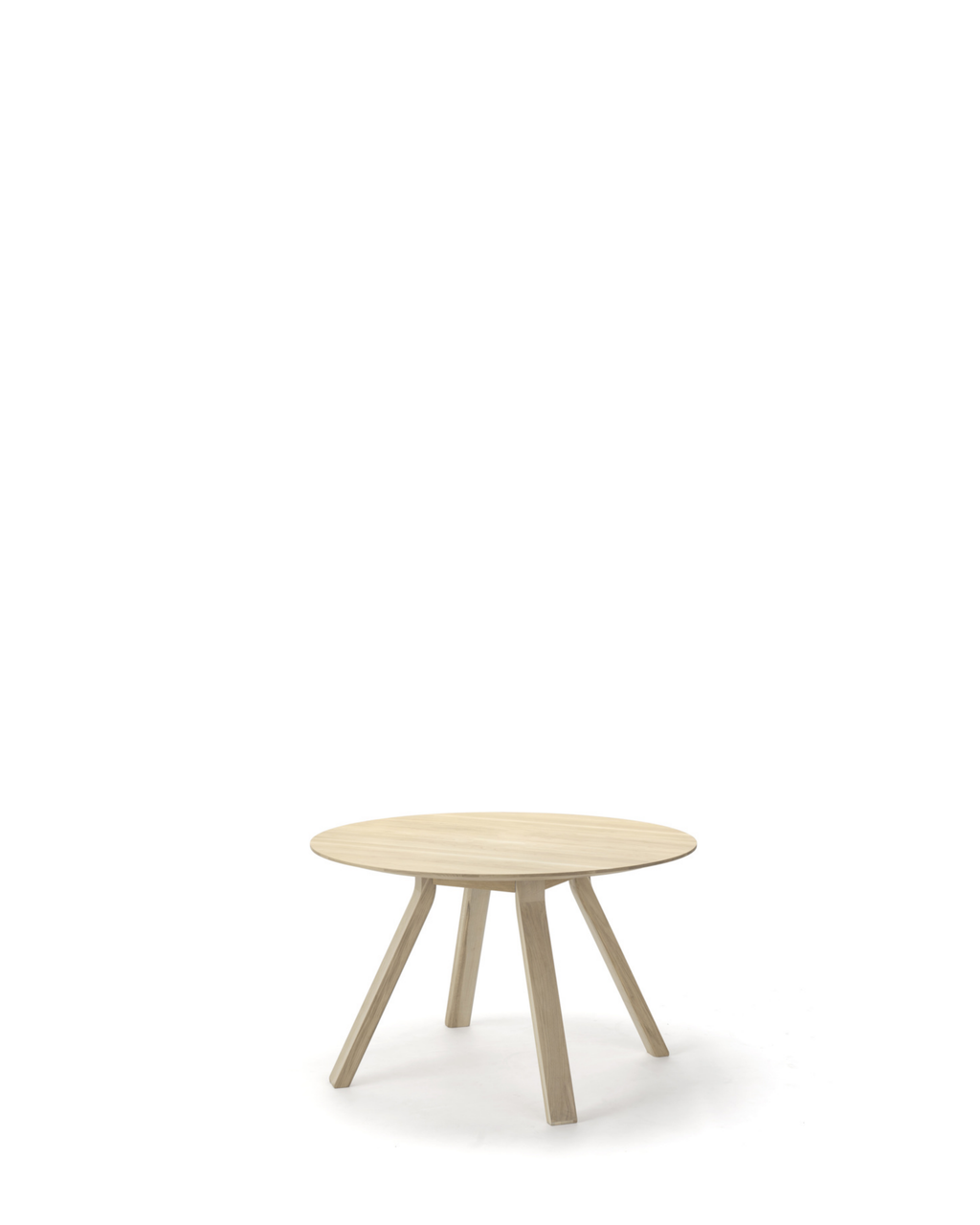 Karimoku New Standard Spectrum Round ST120 โต๊ะทรงกลมไม้โอ๊คดีไซน์มินิมอลสำหรับรับประทานอาหารหรือประชุม ออกแบบโดย Geckeler Michels