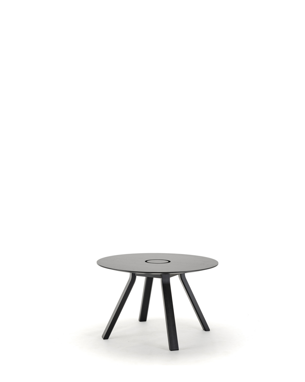 Karimoku New Standard Spectrum Workstation Round ST120 โต๊ะทำงานทรงกลมไม้โอ๊คพร้อมระบบจัดการสายไฟ ออกแบบโดย Geckeler Michels