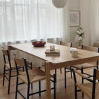 MAKE nordic THY Rectangular Dining Table โต๊ะรับประทานอาหารหน้าโต๊ะลิโนเลียมโครงไม้โอ๊คดีไซน์สแกนดิเนเวียน ออกแบบโดย Esben Pilgaard Jørgensen