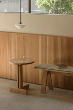 Ishinomaki Laboratory Tonbo Table โต๊ะข้างไม้ โครงสร้าง T-shaped frame ออกแบบโดย Keiji Ashizawa
