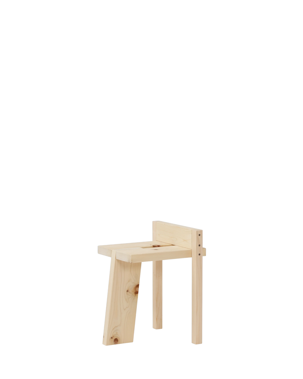 Ishinomaki Laboratory TRIPODAL STOOL สตูลไม้สามขา ขาหน้าเอียงเล็กน้อย ออกแบบโดย Studio Adjective