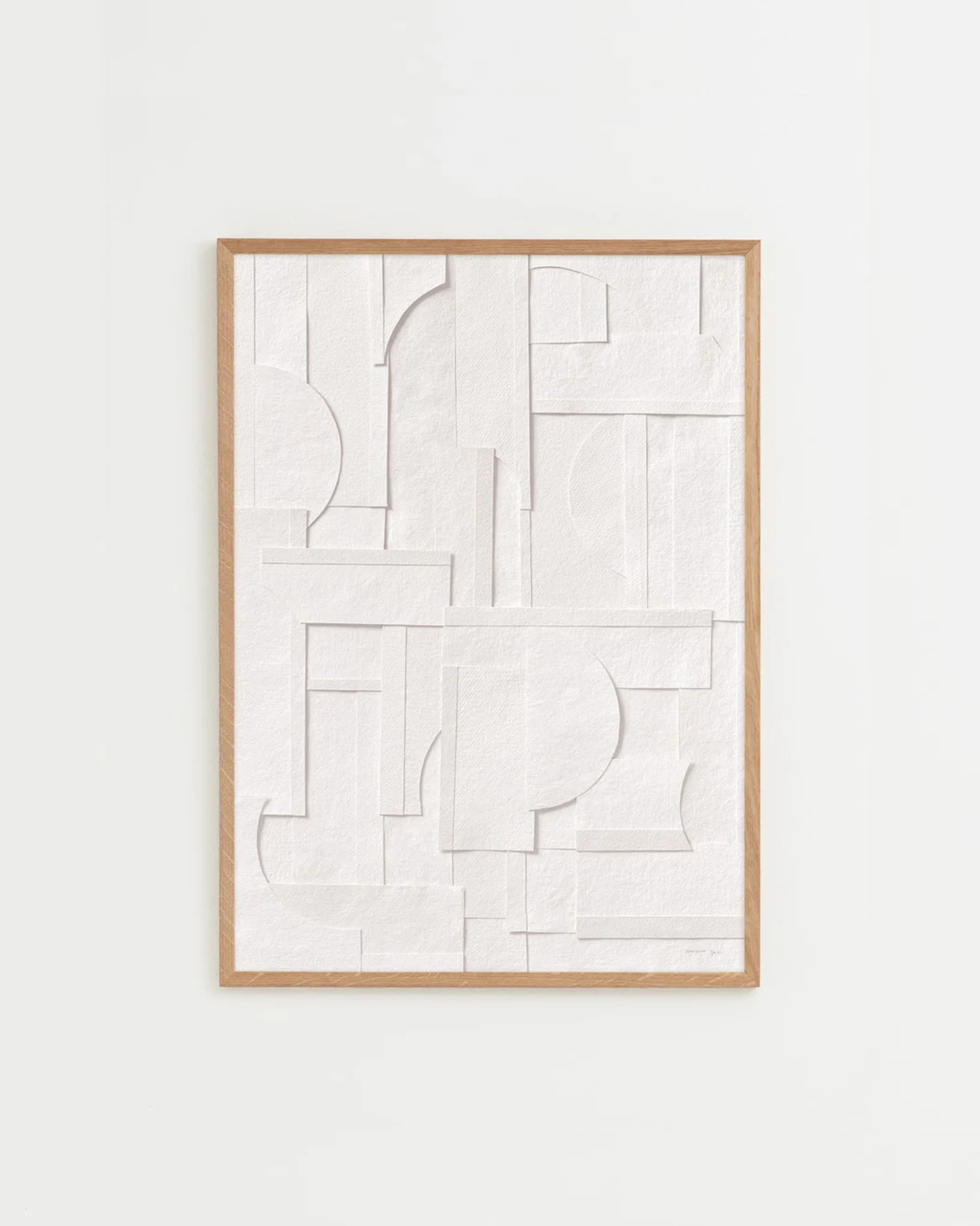 โปสเตอร์ศิลปะ Realism No. 44 จาก Atelier CPH ลวดลายเส้นแนวตั้งและแนวนอน โทนสีขาว เรียบสงบ สไตล์มินิมอลสแกนดิเนเวีย