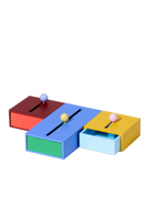 Areaware Cache Box by Kenyon Yeh, minimalist wooden box in warm, playful colors curated by Old Pine Trees for everyday spaces. กล่องเก็บของดีไซน์มินิมอลจาก Areaware ผลงานของ Kenyon Yeh สีสันเรียบแต่สนุก คัดสรรโดย Old Pine Trees