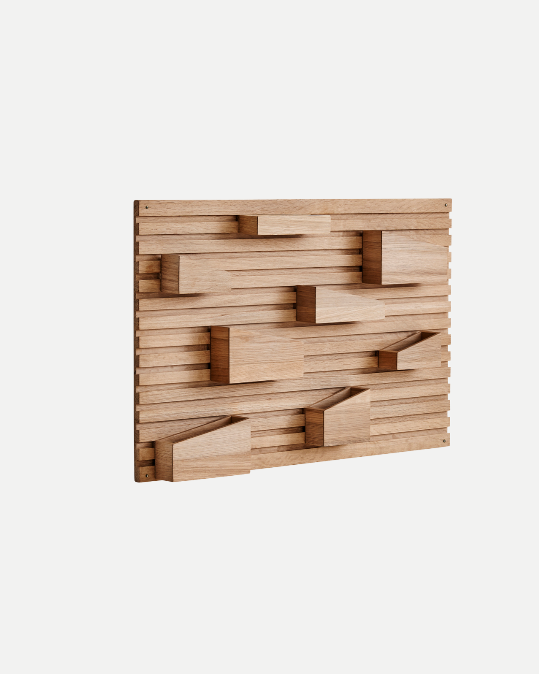 WOUD Input Organiser ชั้นติดผนังไม้โอ๊กสไตล์ Scandinavian furniture และ Danish design ออกแบบแบบโมดูลาร์ด้วยกล่องไม้ 8 ช่องปรับตำแหน่งได้ เหมาะสำหรับใช้เป็น wall organiser และ wooden organiser ในบ้านแนว Nordic หรือมินิมอล ช่วยจัดเก็บของใช้ประจำวันในพื้นที่เล็ก เช่น คอนโดหรือมุมทำงานให้เป็นระเบียบ ดูทันสมัยและสบายตา ดีไซน์คุณภาพจาก WOUD ที่เข้ากับแนวทางของ Old Pine Trees ในประเทศไทย ซึ่งเน้นเฟอร์นิเจอร์ไม้คุณภาพดีที่ใช้งานได้จริงและอยู่ได้นาน.
