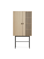 Array Highboard (80 cm) ตู้เก็บของไม้ oak veneer พร้อมขาโลหะสีดำ ออกแบบโดย Says Who