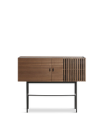 Array Sideboard (180 cm) ตู้เก็บของไม้ oak veneer พร้อมขาโลหะสีดำ ออกแบบโดย Says Who