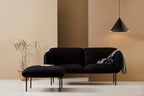 Nakki Ottoman ที่รองขาพร้อมขาโลหะสีดำ ออกแบบโดย Mika Tolvanen