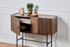Array Sideboard (180 cm) ตู้เก็บของไม้ oak veneer พร้อมขาโลหะสีดำ ออกแบบโดย Says Who