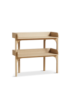 Utility Shelf ชั้นวางของไม้ oak สองระดับสำหรับจัดเก็บของใช้ในบ้าน ออกแบบโดย Rachael Heritage