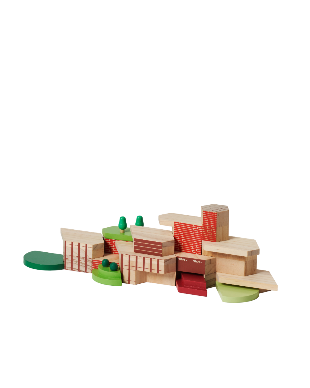 Areaware Blockitecture® Frank Lloyd Wright – Usonian by James Paulius, wooden hexagonal blocks inspired by Usonian architecture. ชุดบล็อกไม้รูปทรงหกเหลี่ยมจาก Areaware แรงบันดาลใจจากสถาปัตยกรรม Usonian ออกแบบโดย James Paulius คัดสรรโดย Old Pine Trees