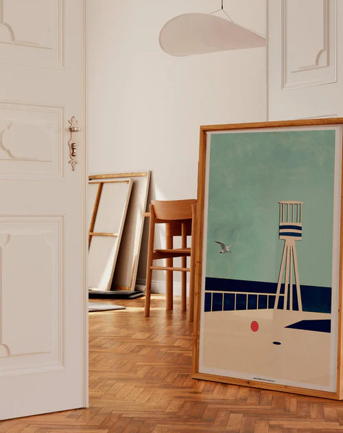 โปสเตอร์สถาปัตยกรรม Bellevue ออกแบบโดย Arne Jacobsen โดย KOLEKTO