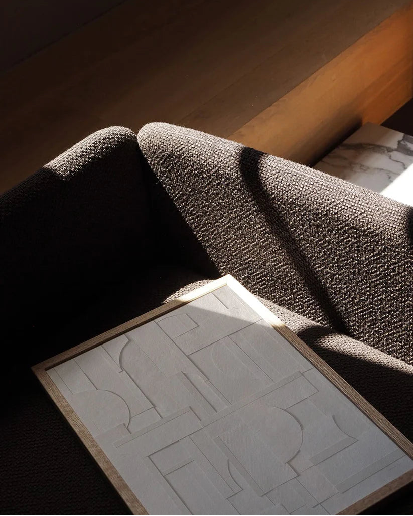 โปสเตอร์ศิลปะ Realism No. 44 จาก Atelier CPH ลวดลายเส้นแนวตั้งและแนวนอน โทนสีขาว เรียบสงบ สไตล์มินิมอลสแกนดิเนเวีย