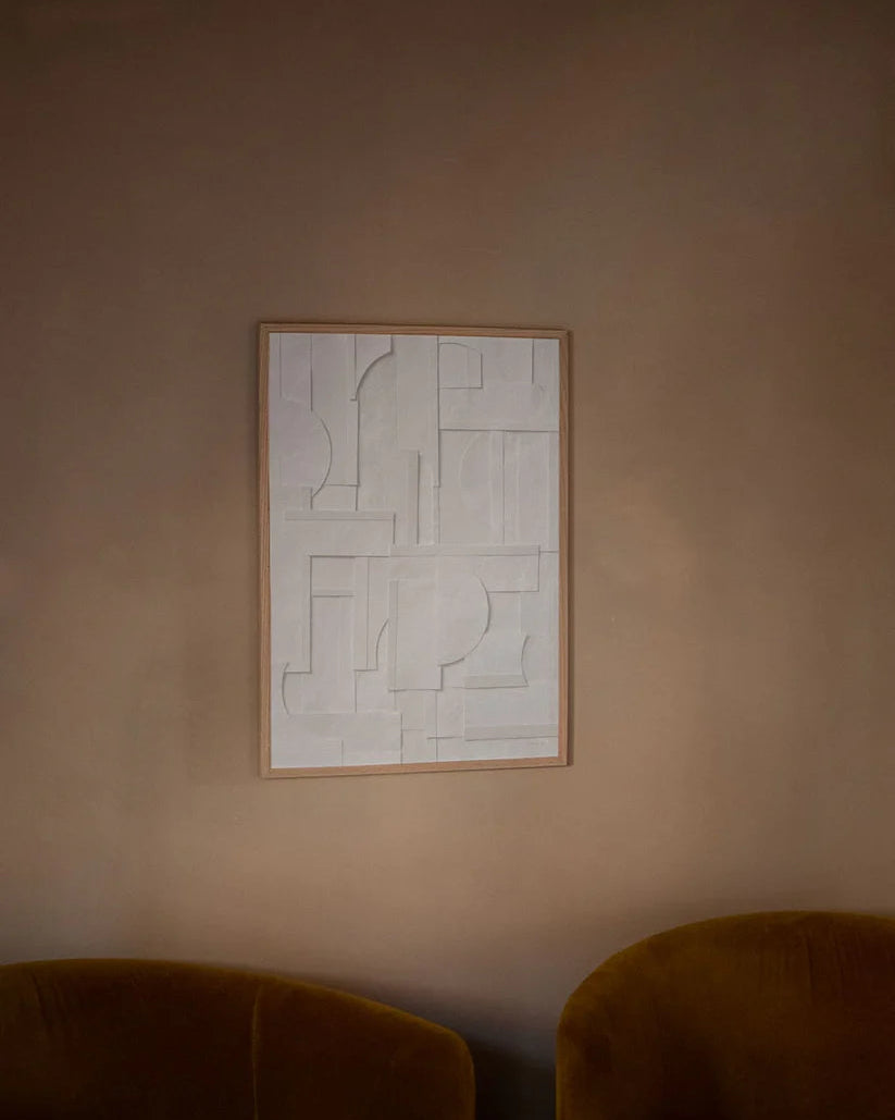 โปสเตอร์ศิลปะ Realism No. 44 จาก Atelier CPH ลวดลายเส้นแนวตั้งและแนวนอน โทนสีขาว เรียบสงบ สไตล์มินิมอลสแกนดิเนเวีย