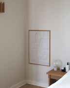 โปสเตอร์ศิลปะ Realism No. 44 จาก Atelier CPH ลวดลายเส้นแนวตั้งและแนวนอน โทนสีขาว เรียบสงบ สไตล์มินิมอลสแกนดิเนเวีย