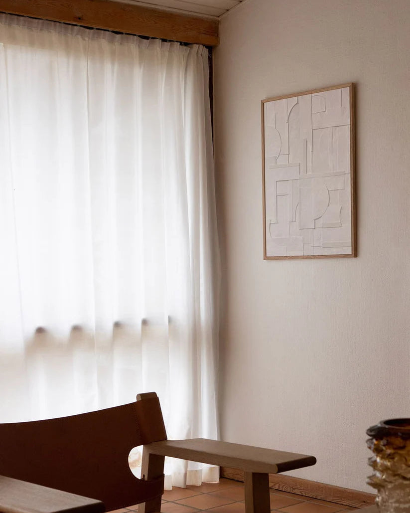 โปสเตอร์ศิลปะ Realism No. 44 จาก Atelier CPH ลวดลายเส้นแนวตั้งและแนวนอน โทนสีขาว เรียบสงบ สไตล์มินิมอลสแกนดิเนเวีย