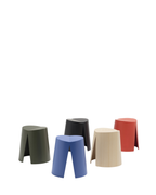 Ax Stool สตูล stackable จาก beech plywood ปิดผิว ash veneer มีร่องตรงกลางสำหรับจับและมีให้เลือก 5 สี ออกแบบโดย Alessandro Stabile