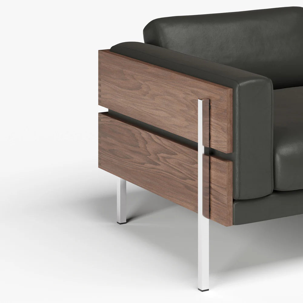 Forum 3-Seater Sofa โซฟาไม้ดีไซน์ mid-century พร้อมโครงไม้เปิดด้านนอก ออกแบบโดย Robin Day