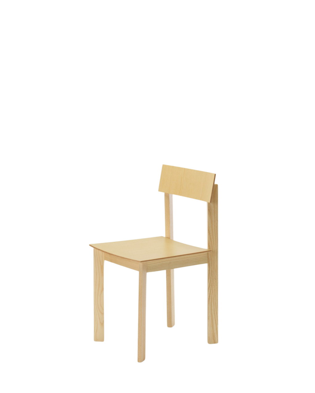 Candid Dining Chair เก้าอี้ ash และ plywood ขนาดกะทัดรัด โครงขาตรงและรูปทรงเรขาคณิตชัดเจน ออกแบบโดย Note Design Studio