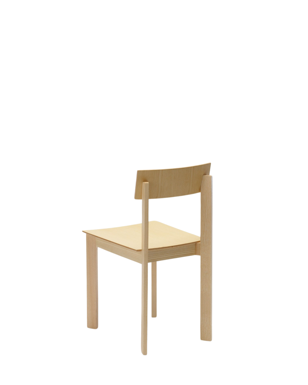 Candid Dining Chair เก้าอี้ ash และ plywood ขนาดกะทัดรัด โครงขาตรงและรูปทรงเรขาคณิตชัดเจน ออกแบบโดย Note Design Studio