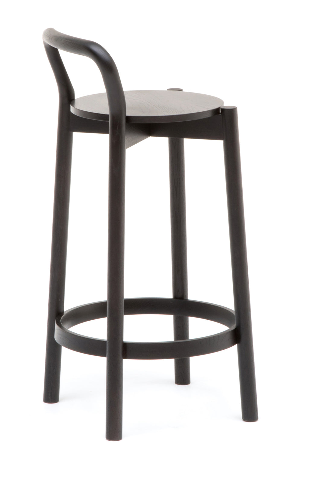 Karimoku New Standard Castor Bar Stool with Backrest สตูลบาร์ไม้โอ๊คมีพนักพิง