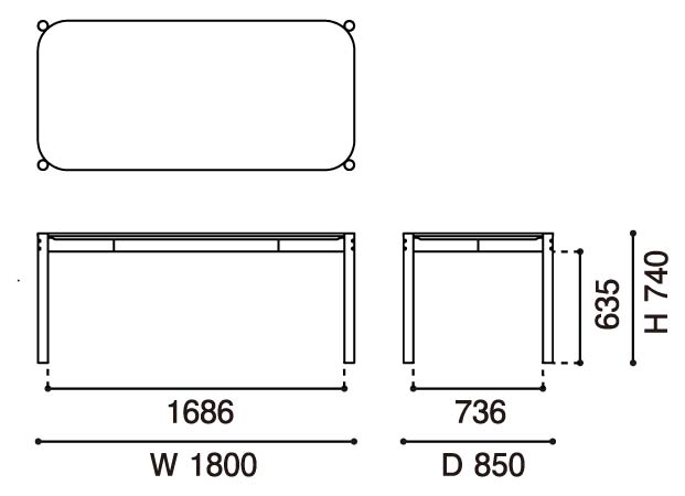 Karimoku New Standard Castor Table 180 โต๊ะไม้โอ๊คทรงสี่เหลี่ยมดีไซน์เรียบ