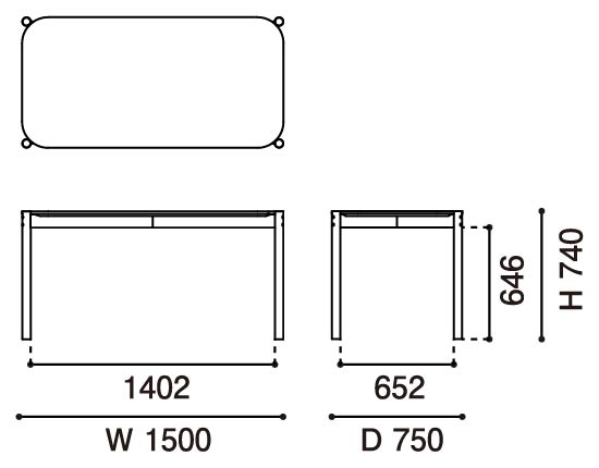Karimoku New Standard Castor Table 150 โต๊ะไม้โอ๊คทรงสี่เหลี่ยมดีไซน์เรียบ