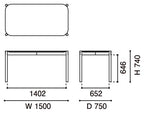 Karimoku New Standard Castor Table 150 โต๊ะไม้โอ๊คทรงสี่เหลี่ยมดีไซน์เรียบ