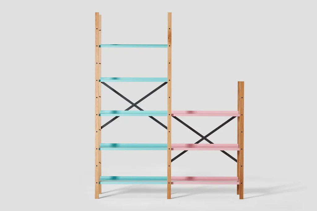Very Good & Proper Croquet Freestanding Shelving ชั้นวางของ freestanding โครงไม้ oak และเหล็ก modular ออกแบบโดย Michael Marriott
