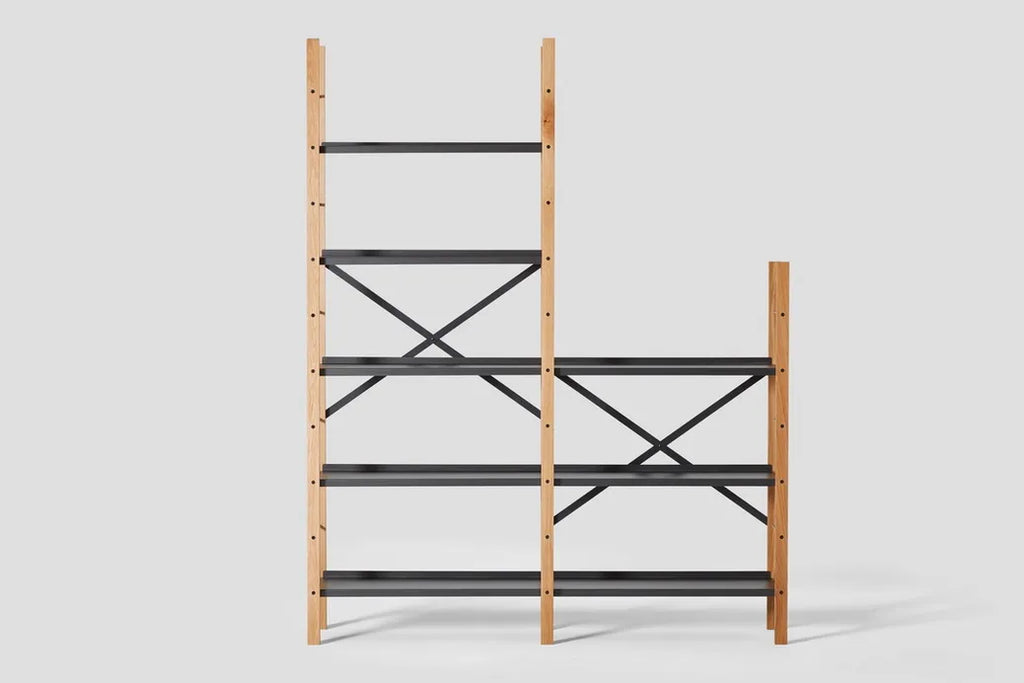 Very Good & Proper Croquet Freestanding Shelving ชั้นวางของ freestanding โครงไม้ oak และเหล็ก modular ออกแบบโดย Michael Marriott