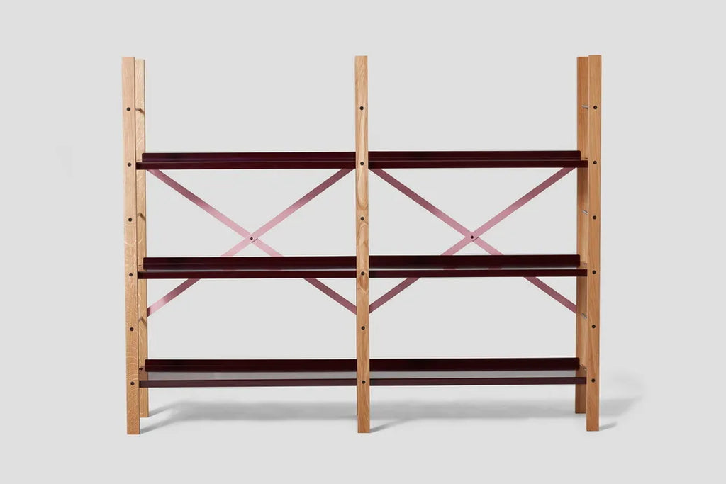 Very Good & Proper Croquet Freestanding Shelving ชั้นวางของ freestanding โครงไม้ oak และเหล็ก modular ออกแบบโดย Michael Marriott