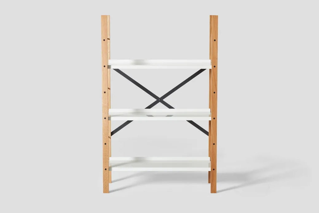 Very Good & Proper Croquet Freestanding Shelving ชั้นวางของ freestanding โครงไม้ oak และเหล็ก modular ออกแบบโดย Michael Marriott