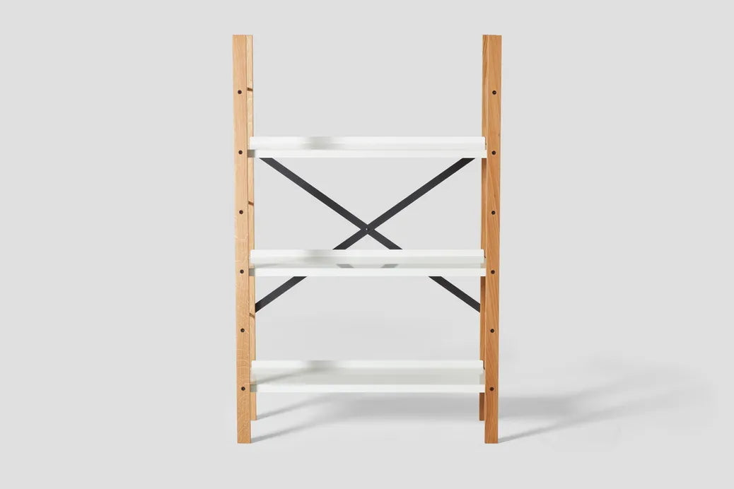 Very Good & Proper Croquet Freestanding Shelving ชั้นวางของ freestanding โครงไม้ oak และเหล็ก modular ออกแบบโดย Michael Marriott