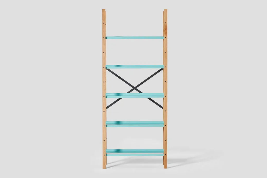 Very Good & Proper Croquet Freestanding Shelving ชั้นวางของ freestanding โครงไม้ oak และเหล็ก modular ออกแบบโดย Michael Marriott