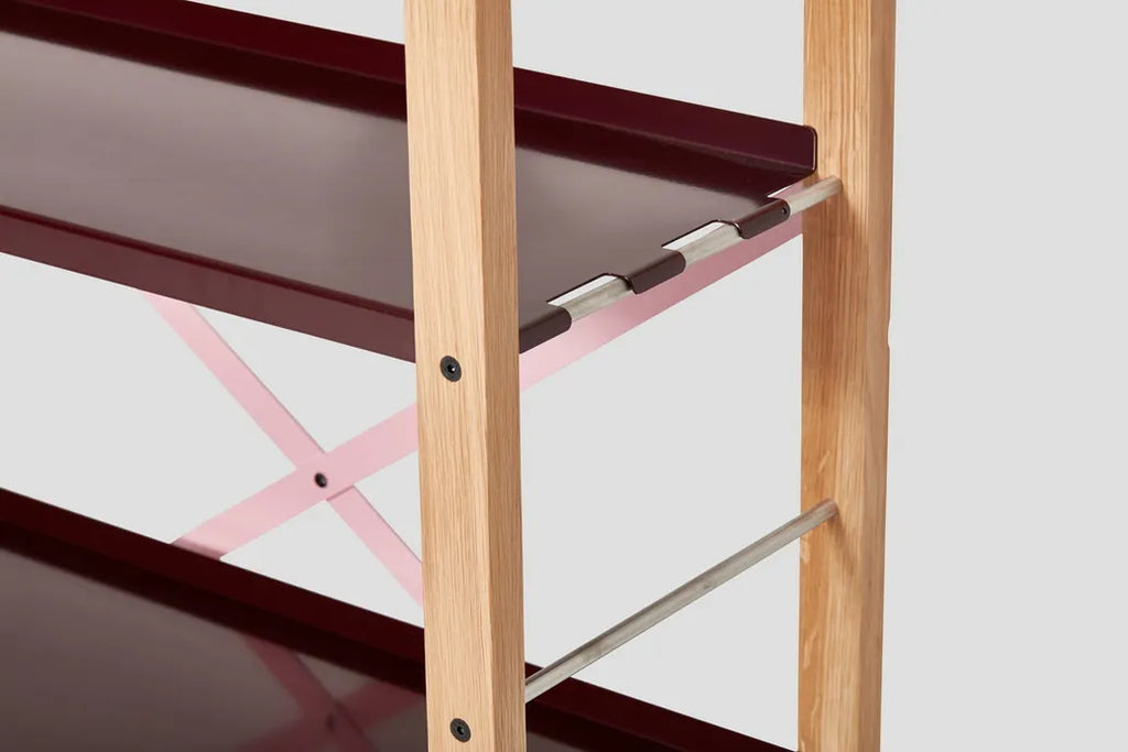 Very Good & Proper Croquet Freestanding Shelving ชั้นวางของ freestanding โครงไม้ oak และเหล็ก modular ออกแบบโดย Michael Marriott