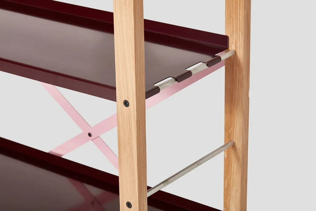 Very Good & Proper Croquet Freestanding Shelving ชั้นวางของ freestanding โครงไม้ oak และเหล็ก modular ออกแบบโดย Michael Marriott