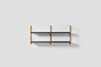 Very Good & Proper Croquet Wall Shelving ชั้นวางติดผนัง โครงไม้ oak และเหล็ก modular ออกแบบโดย Michael Marriott