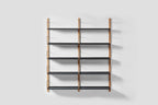 Very Good & Proper Croquet Wall Shelving ชั้นวางติดผนัง โครงไม้ oak และเหล็ก modular ออกแบบโดย Michael Marriott