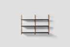Very Good & Proper Croquet Wall Shelving ชั้นวางติดผนัง โครงไม้ oak และเหล็ก modular ออกแบบโดย Michael Marriott