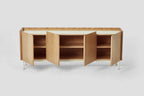 Very Good & Proper Valley Cabinet ตู้เก็บของไม้ oak พร้อม top linoleum และฐานเหล็ก ออกแบบโดย Daniel Schofield