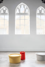 Very Good & Proper Hoop Stool สตูลบุผ้า มีห่วงจับสำหรับเคลื่อนย้าย ออกแบบโดย Athime de Crecy