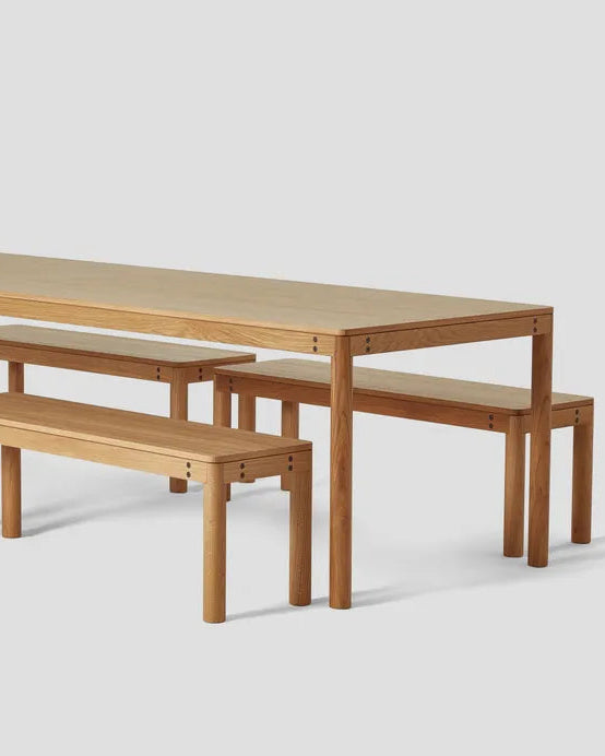 Very Good & Proper Dowel Bench ม้านั่งโครงเหล็ก ขา dowel ที่นั่งไม้ veneer ออกแบบโดย Ed Carpenter และ André Klauser