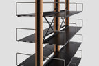 Very Good & Proper Croquet Compression Shelving ชั้นวางของแบบ floor-to-ceiling โครงไม้ oak และเหล็ก modular ออกแบบโดย Michael Marriott