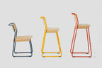 Very Good & Proper Canteen Utility Counter Stool สตูลโครงเหล็ก ที่นั่ง plywood แบบซ้อนเก็บได้ ออกแบบโดย Ed Carpenter และ André Klauser