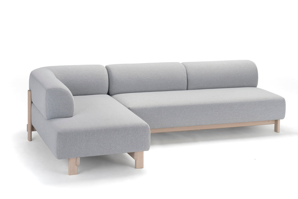 Karimoku New Standard Elephant Sofa Chaise Longue R โซฟาเชสลองเบาะบุผ้าฐานไม้เกาลัด ออกแบบโดย Christian Haas