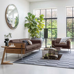 Forum 3-Seater Sofa โซฟาไม้ดีไซน์ mid-century พร้อมโครงไม้เปิดด้านนอก ออกแบบโดย Robin Day