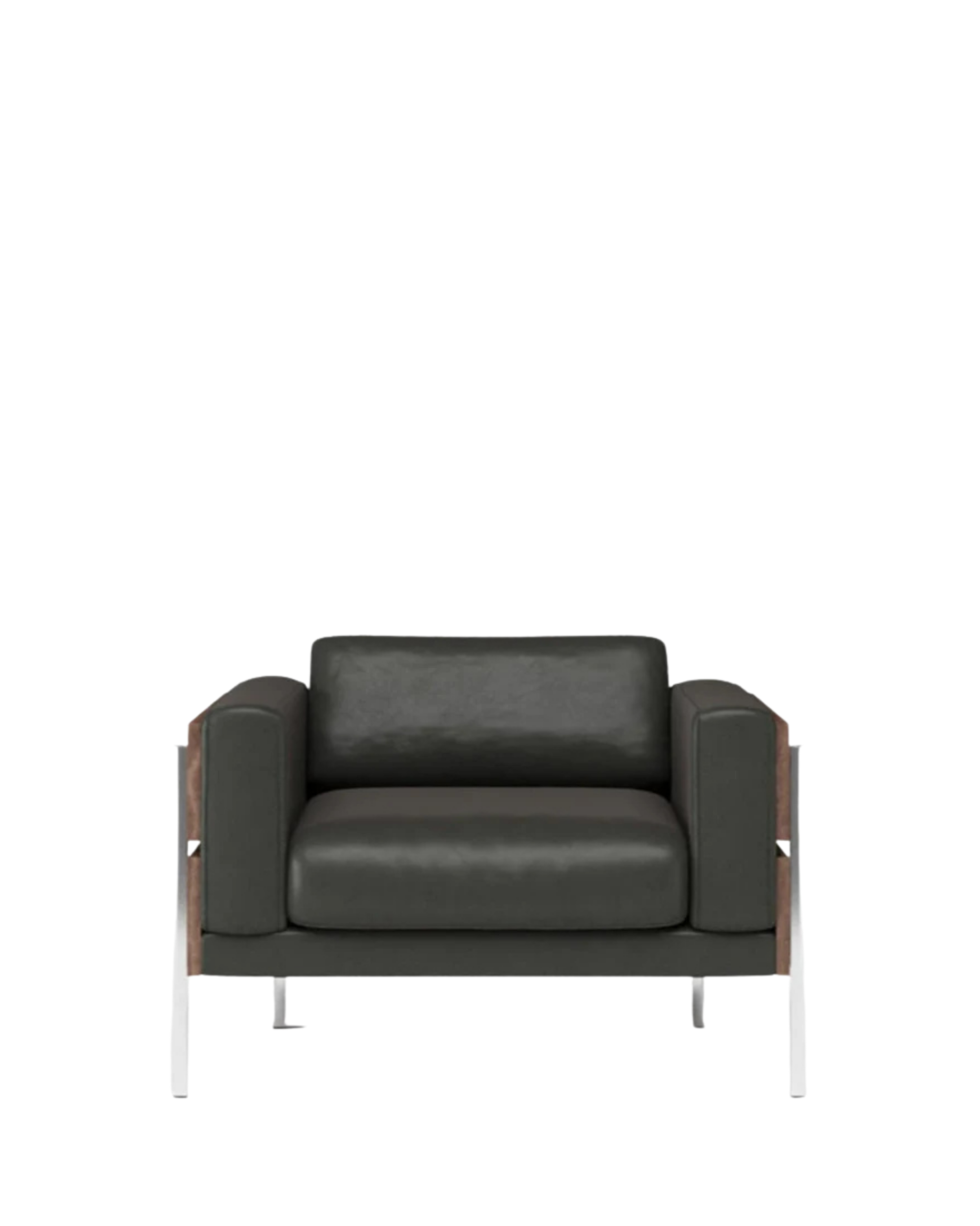 Forum Armchair โซฟาไม้ดีไซน์ mid-century พร้อมโครงไม้เปิดด้านนอก ออกแบบโดย Robin Day