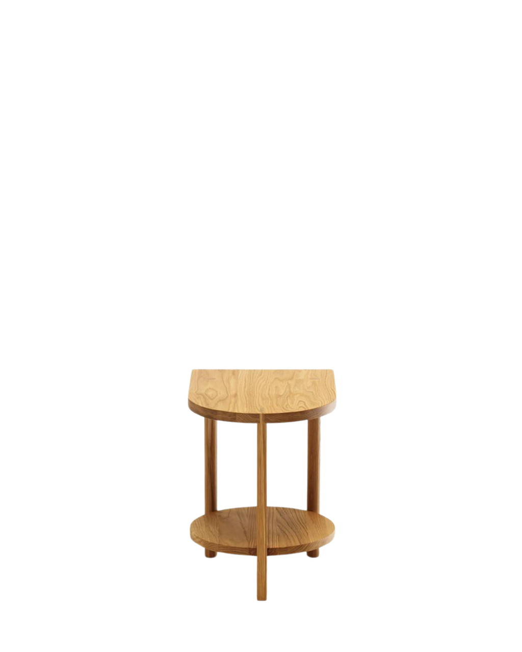 Zilio A&C Hardy Side Table โต๊ะ oak ขนาดเล็ก ด้านหนึ่งตรงและอีกด้านโค้ง พร้อมชั้นวางด้านล่าง ออกแบบโดย Simon Kämpfer
