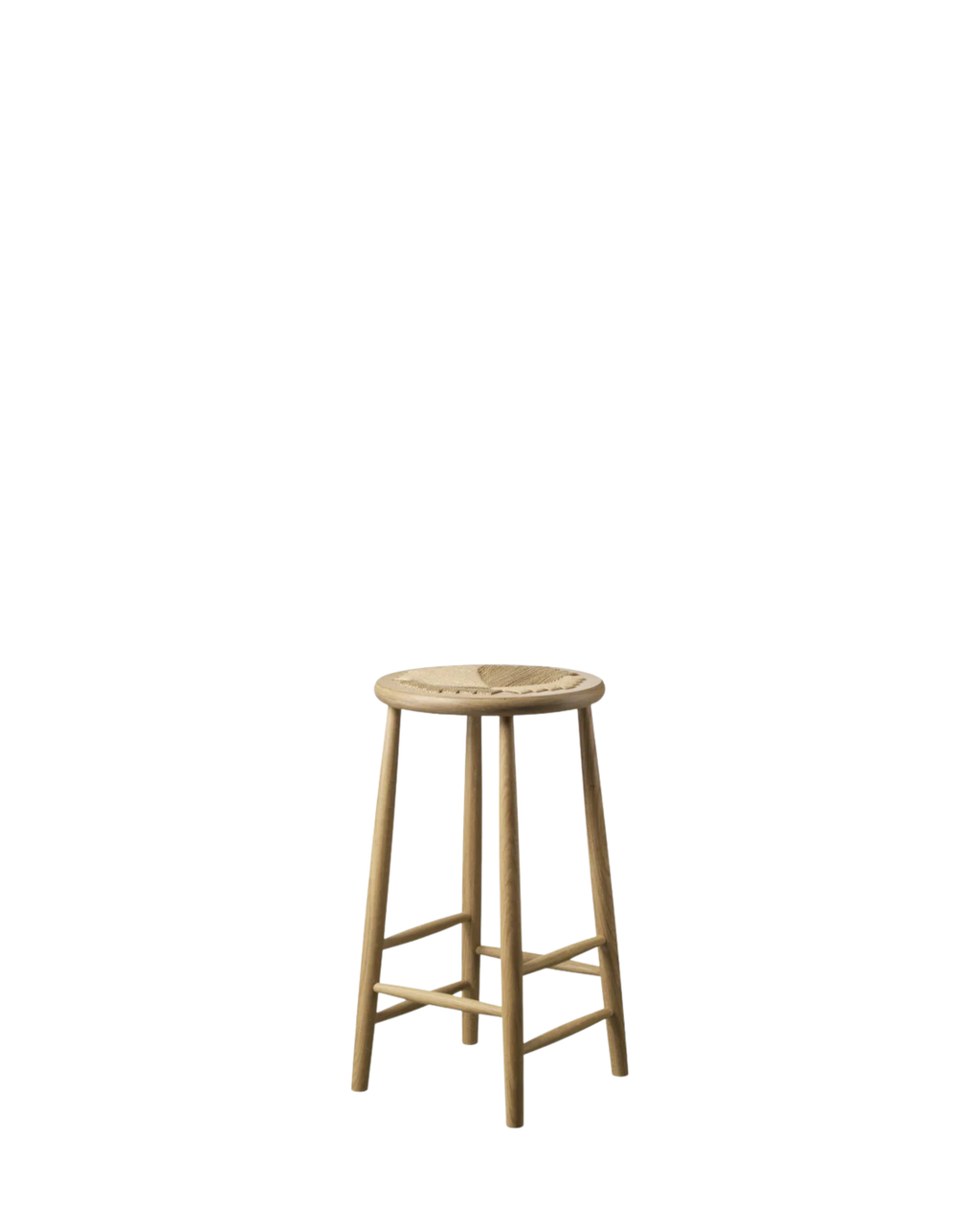 FDB Møbler J165 Stool เก้าอี้ไม้ oak ที่นั่ง papercord ออกแบบโดย Jørgen Bækmark