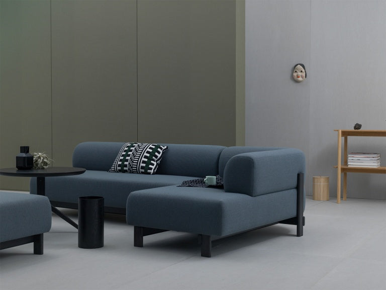 Karimoku New Standard Elephant Sofa Chaise Longue L โซฟาเชสลองเบาะบุผ้าฐานไม้เกาลัด ออกแบบโดย Christian Haas