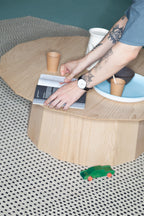 Karimoku New Standard Colour Wood Plain XL โต๊ะไม้เกาลัดทรง polygonal ดีไซน์โดย Scholten & Baijings